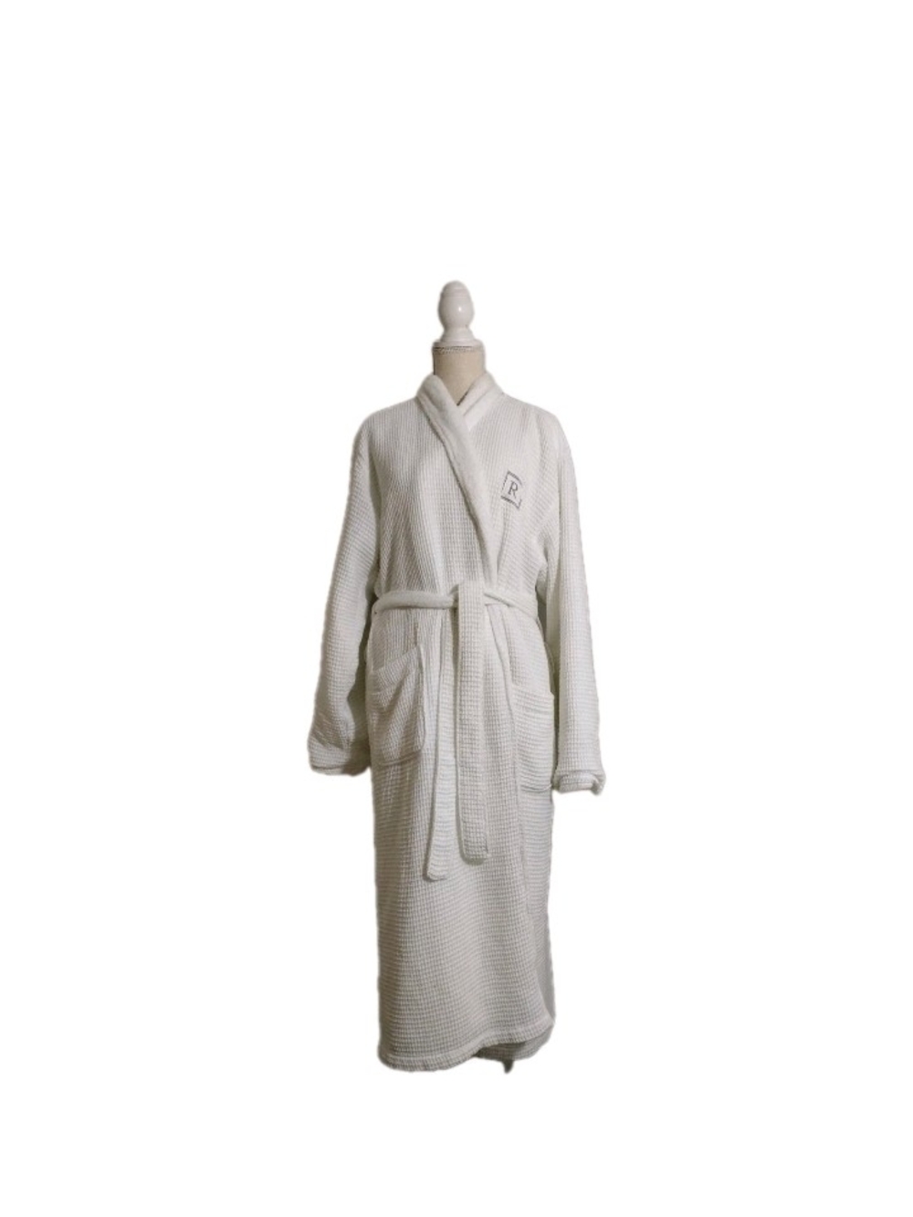 Pottery Barn Waffle Weave Resort Robe Small White PLUSH Lux Spa Long Size L